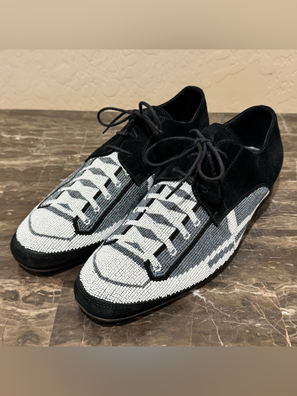 Donald Pliner Beaded Suede Sneaker Oxford Shoes